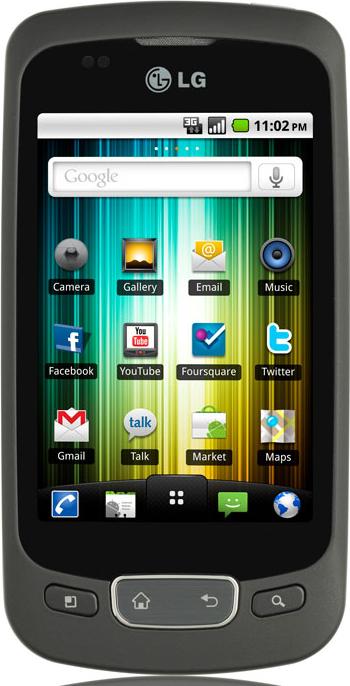 LG Optimus T Actual Size Image