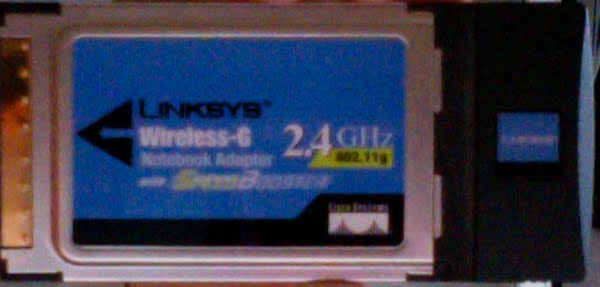 Linksys Wireless-G 2.4 GHz LAN Card Actual Size Image