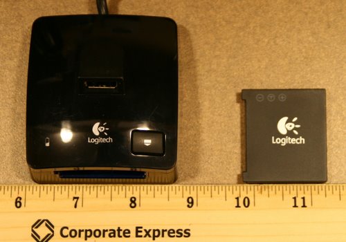 Logitech G7 Battery &amp; Charger Actual Size Image