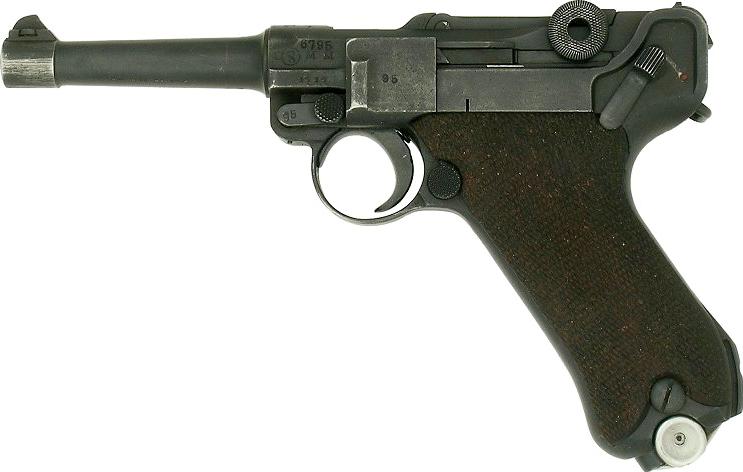 Luger P08 pistol Actual Size Image