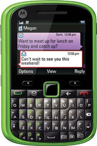 Motorola Grasp WX404 Actual Size Image