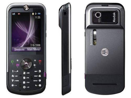 Motorola Phone ZN5 Actual Size Image