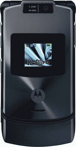 Motorola RAZR V3xx Gray Phone (AT&amp;T) Actual Size Image