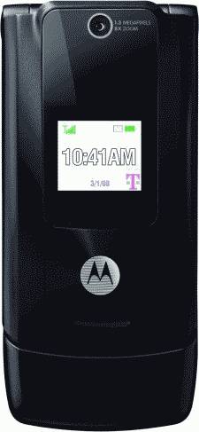 Motorola W490 Black Mandarin Phone (T-Mobile) Actual Size Image
