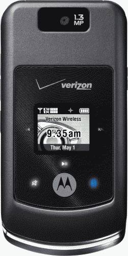 Motorola w755 Black Phone (Verizon Wireless) Actual Size Image