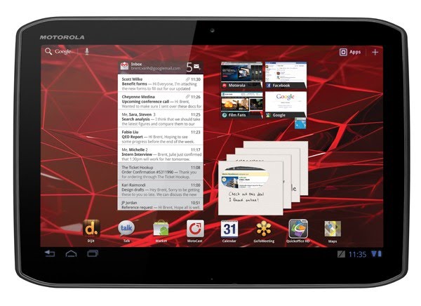 Motorola Xoom 2 Media Edition Actual Size Image