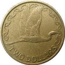 New Zealand 2 Dollar coin Actual Size Image