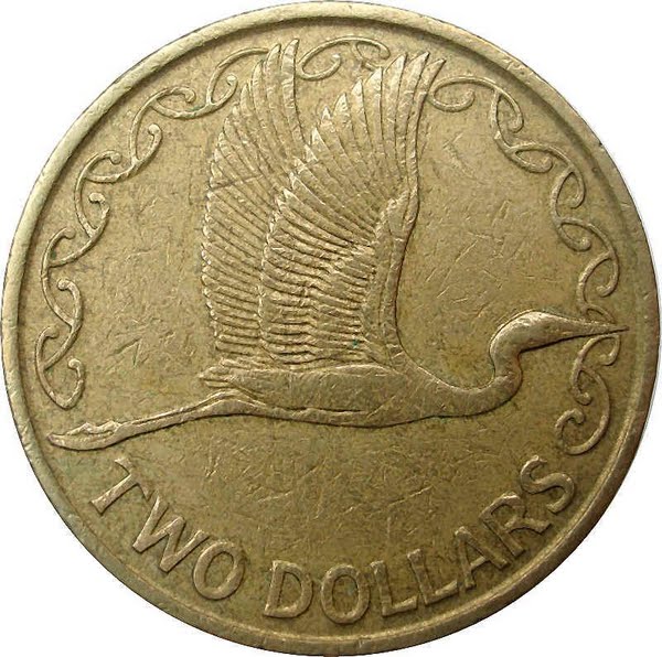 New Zealand 2 Dollar Coin Actual Size Image