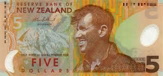 New Zealand 5 Dollar note Actual Size Image