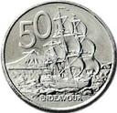 New Zealand 50 cent coin Actual Size Image