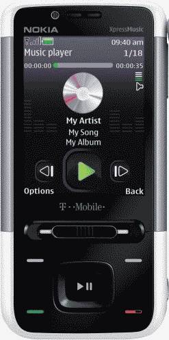 Nokia 5610 XpressMusic White Phone (T-Mobile) Actual Size Image