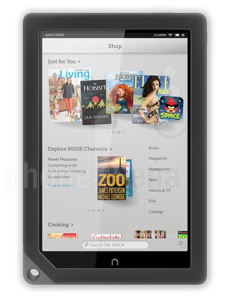 nook hd+ Actual Size Image