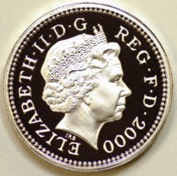 One British pound coin Actual Size Image