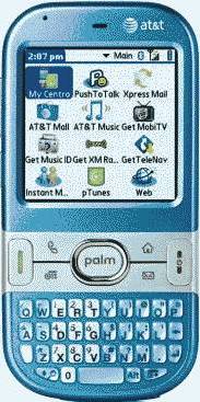 Palm Centro Electric Blue Smartphone (AT&amp;T) Actual Size Image