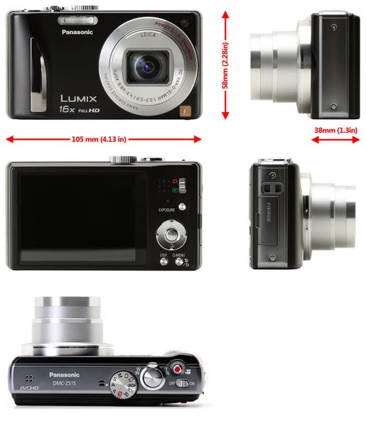 Panasonic TZ-25 Actual Size Image