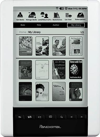 Pandigital Novel 6 inch ebook reader Actual Size Image