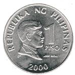 Philippine one peso coin Actual Size Image