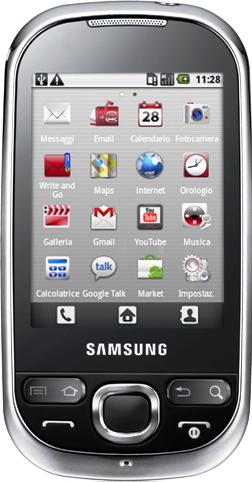 Samsung Galaxy i5500 Corby Actual Size Image