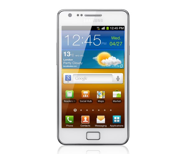 Samsung Galaxy S II Actual Size Image