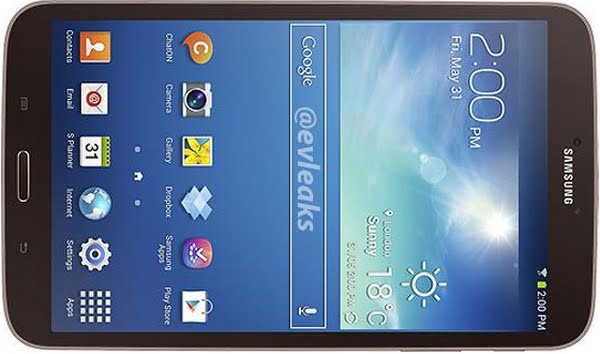 Samsung Galaxy Tab 3 8.0 Actual Size Image