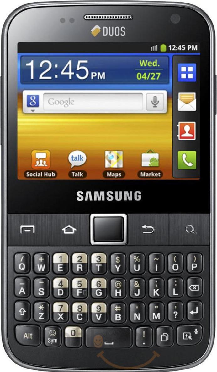 Samsung Galaxy Y Pro Duos B5512 Actual Size Image