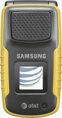 Samsung Rugby Yellow Phone (AT&amp;T) Actual Size Image
