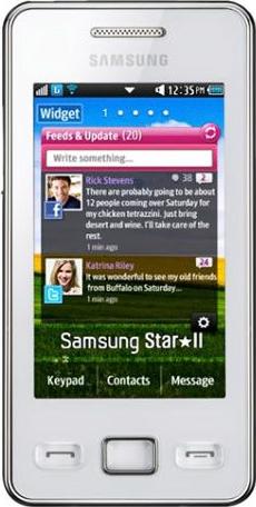 Samsung S5260 Star II Actual Size Image