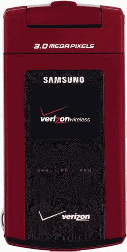 Samsung U900 FlipShot Red Phone (Verizon Wireless) Actual Size Image