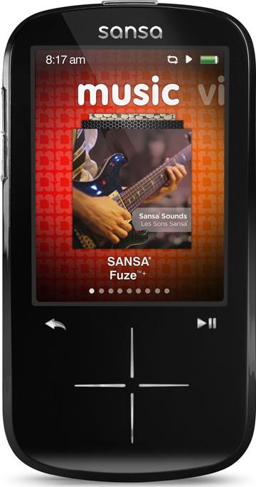Sansa Fuze plus Actual Size Image