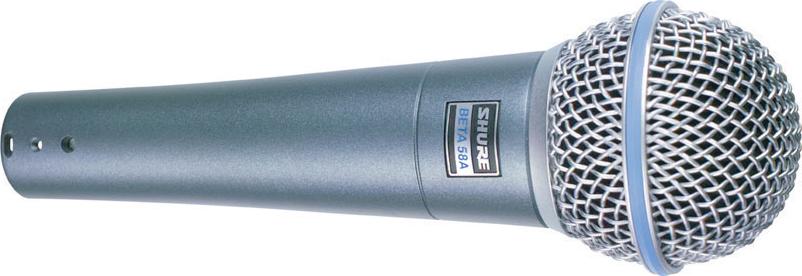 Shure Beta 58A microphone Actual Size Image
