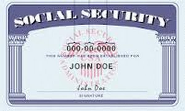 Social Security Number card Actual Size Image