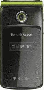 Sony Ericsson TM506 Black/Green Phone (T-Mobile) Actual Size Image
