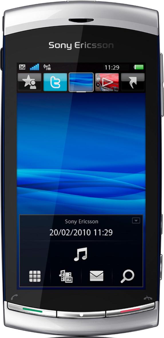 Sony Ericsson Vivaz Actual Size Image