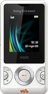 Sony Ericsson W205 Actual Size Image