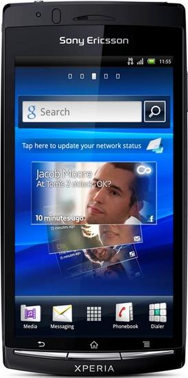 Sony Ericsson Xperia Arc S Actual Size Image