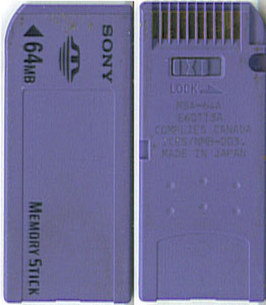 Sony Memory Stick (2) Actual Size Image
