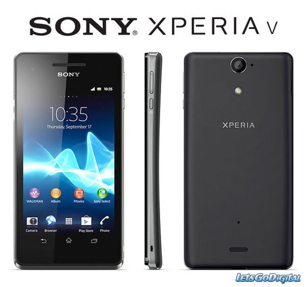 Sony Xperia V Actual Size Image