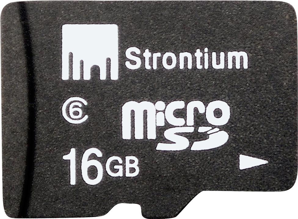 Strontium MicroSD Memory Card 16GB Actual Size Image