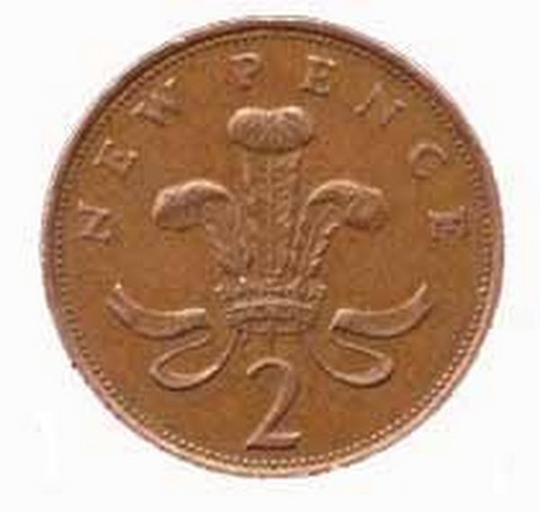 Two Pence Actual Size Image